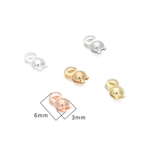 Καλύμματα κόμπων χρυσού 14Κ 6x3mm για DIY κατασκευή κοσμημάτων σε τρία μεταλλικά χρώματα