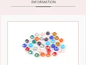 Macro detail of multi-colored faceted crystal wheel beads for DIY jewelry making