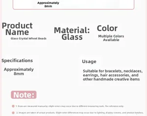 Specifications for 8mm glass crystal rondelle beads for jewelry making projects