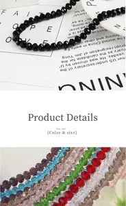 Detailed view of multi-color faceted glass rondelle beads for DIY jewelry making