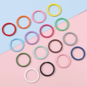 Bunte 30mm Flachring-Schlüsselringe aus Eisen in 16 Bonbonfarben für DIY-Bastelarbeiten