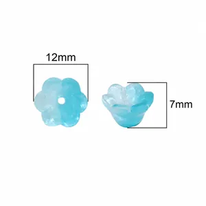 Perline a forma di mughetto in vetro blu da 12mm per creazione di gioielli fai da te