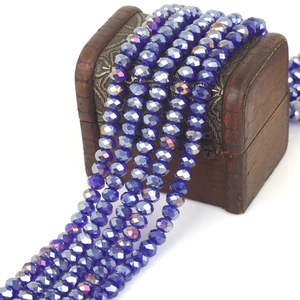 Cuentas de cristal violeta oscuro facetadas con revestimiento AB para hacer joyas DIY