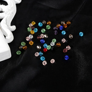 Colorful 4mm faceted diamond-cut crystal glass beads for DIY jewelry making accessories