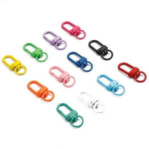 Colorful painted metal lobster clasp keyrings in various candy colors for DIY accessories