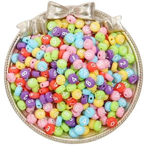 Perline colorate in acrilico con numeri 0-9 per creazione di gioielli fai-da-te