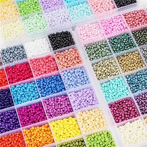 DIY colorful seed bead kit with 24 compartments for handmade jewelry bracelets