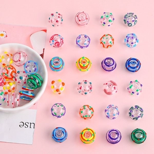 Perles en verre filé à la main aux couleurs vives et motifs variés pour bijoux DIY