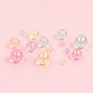 Pastelkleurige AB-acryl ronde kralen zonder gaten voor DIY-sieraden en haaraccessoires