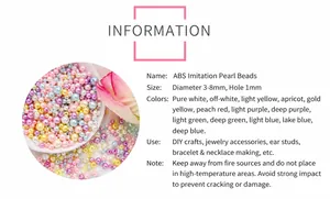 Gedetailleerd overzicht van 3-8mm ABS parels in tien kleuren voor DIY sieraad maken
