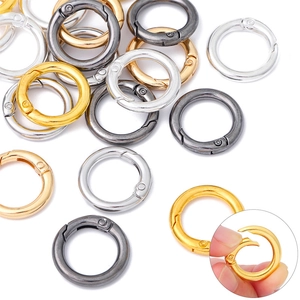 Anillos de Resorte Redondos de Aleación Hebilla de Llavero O-Ring Abierto para Bolso Componentes de Fabricación de Joyas DIY