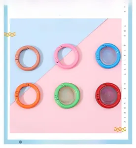 Colorful 25mm alloy spring rings in six vibrant colors for DIY jewelry making and keychains