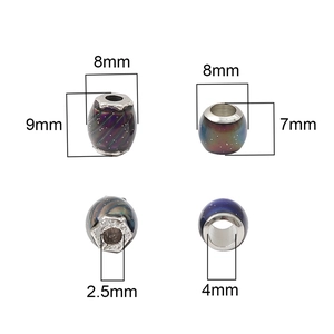 Thermochromic resin beads with spiral texture and starry finish for DIY jewelry
