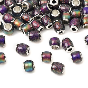 Starry sky resin beads with temperature color change and metal core for jewelry making