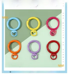 Set aus 6 bunten Karabinerringen für DIY-Schlüsselanhänger in lebhaften Lackfarben