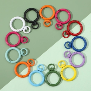 12er-Set bunte runde Federringe aus Legierung für DIY-Schlüsselanhänger-Zubehör