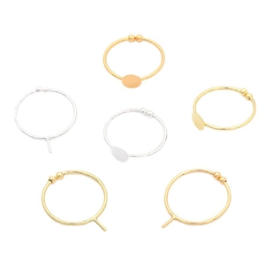 6pcs minimalist 14K gold and silver plated DIY ring bases for jewelry making