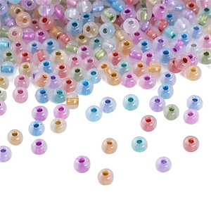 Colorful pearlescent macaron seed beads for DIY jewelry making including bracelets and necklaces