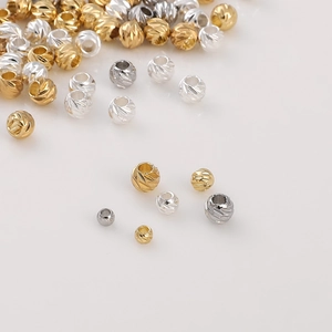 14K gold filled diamond-cut spacer beads in gold and silver for DIY jewelry making