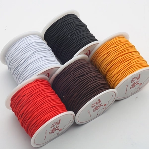 Cinque rotoli di cordino elastico in poliestere nero bianco giallo rosso marrone per gioielli