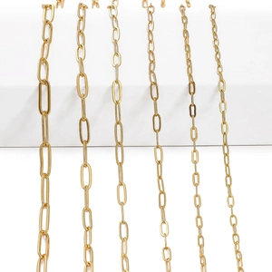 Verschiedene Größen von polierten 14K goldgefüllten Büroklammerketten für DIY-Schmuck
