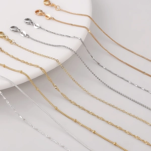 Einfache Kupferlegierung Gold Silber Vergoldet DIY Bare Halskette Kette Ohne Anhänger Minimalistische Schlüsselbeinkette Schmuckherstellung Material