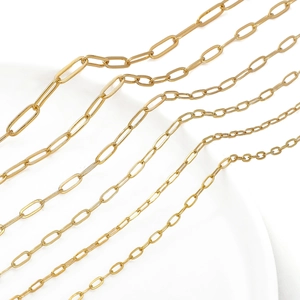 14K goldgefüllte Büroklammerketten in fünf verschiedenen Größen für DIY-Schmuck