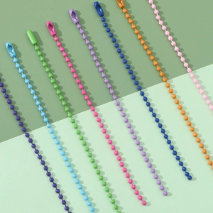 Colorful metal painted bead chains for DIY jewelry making and keychain accessories