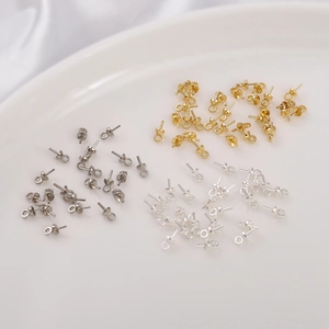 14K Goldgefüllte Versilberte Kupferbecher Stiftösen Für Künstliche Perlenanhänger Halskette Ohrring DIY Schmuckzubehör