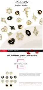 Detailed macro view of assorted gold-plated alloy pendants for DIY jewelry making