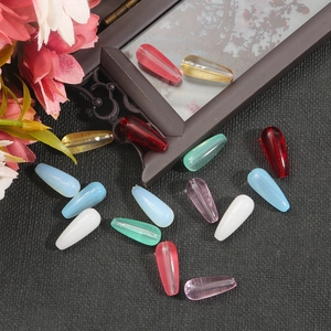 Perline a goccia in vetro colorato con fori verticali per braccialetti fai da te