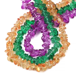 Natural irregular amethyst and citrine quartz stone beads for DIY jewelry making