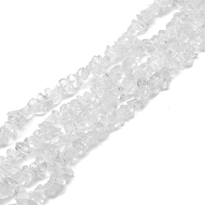 Macro shot of irregular clear crystal stone beads for DIY jewelry making material