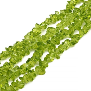 Detailed view of irregular green crystal stone beads for DIY jewelry and necklaces