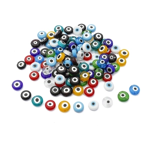 Gemischte flache runde Evil Eye Perlen für handgemachte DIY Armbänder und Schmuck