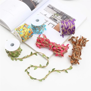Kleurrijke kunstmatige blad jutetouw set voor DIY handwerk en cadeauverpakking decor