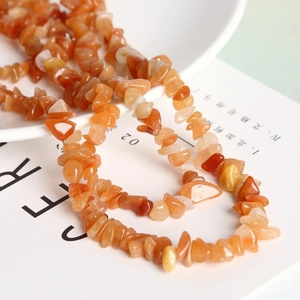 Natural orange quartz crystal irregular chip beads for DIY handmade jewelry bracelets