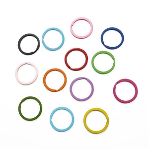Assorted colorful paint alloy spring rings and DIY accessory connectors in 13 vivid colors