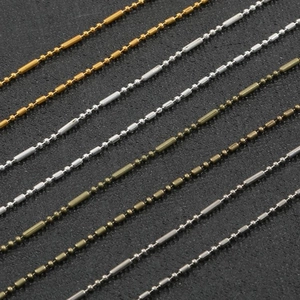 Bamboo-style metal bead chain in multiple metallic finishes for DIY jewelry making