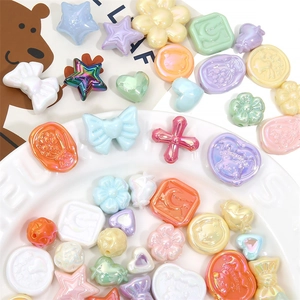 Colorful acrylic beads assortment with pearl luster for DIY jewelry making sets