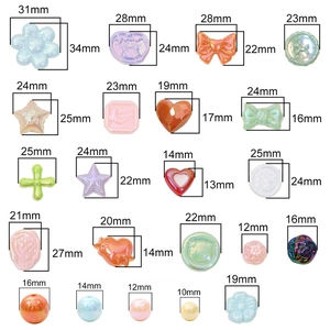 Colorful acrylic beads set in flower heart and star shapes for DIY jewelry making