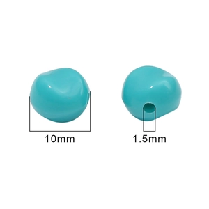 Ακανόνιστες ακρυλικές χάντρες Tiffany blue 10mm με τρύπα 1,5mm για χειροποίητα κοσμήματα