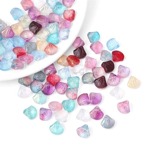 Jakobsmuschel Form Glasperlen Für DIY Schmuckherstellung Bemalte Bunte Muschel Lose Perlen Für Haarschmuck Ornamente