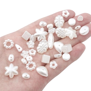 Mezcla de cuentas de perlas de imitación ABS blancas para hacer joyas de bricolaje