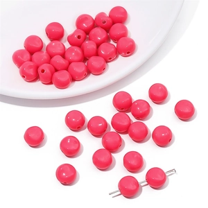 Perles en acrylique magenta 10mm de forme irrégulière et brillante pour bijoux DIY