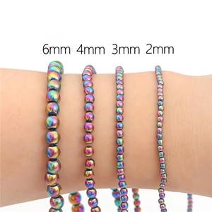 Braccialetti di perle metalliche arcobaleno in misure 2mm 3mm 4mm e 6mm per gioielli