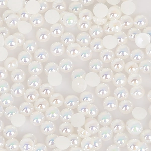 Platte halfronde ABS parels met iriserende AB-coating voor het maken van DIY sieraden