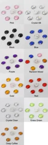 Cristales redondos de acrílico para coser en varios colores con diseño de dos agujeros