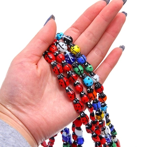 Mix di perline colorate a forma di coccinella in vetro per creazione di bracciali