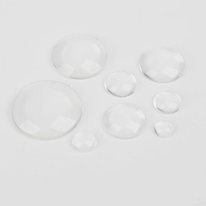 Clear round glass cabochons in various sizes for DIY jewelry making and craft supplies